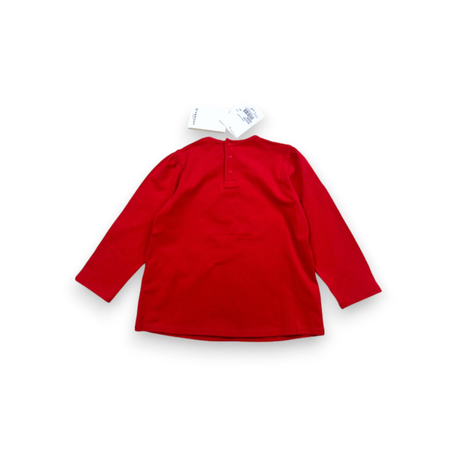 GIVENCHY - T-shirt rouge à manches longues avec broderies neuf