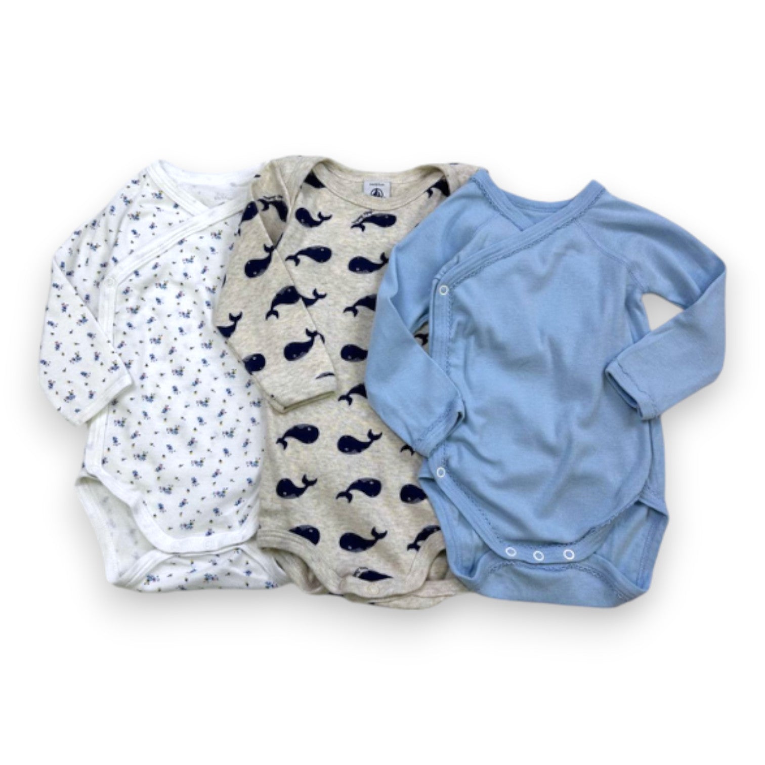 PETIT BATEAU - Lot de 3 bodies avec imprimés - 6 mois