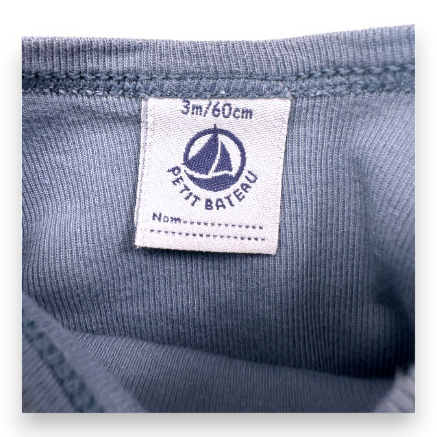 PETIT BATEAU - Body gris à manches longues avec imprimé - 3 mois