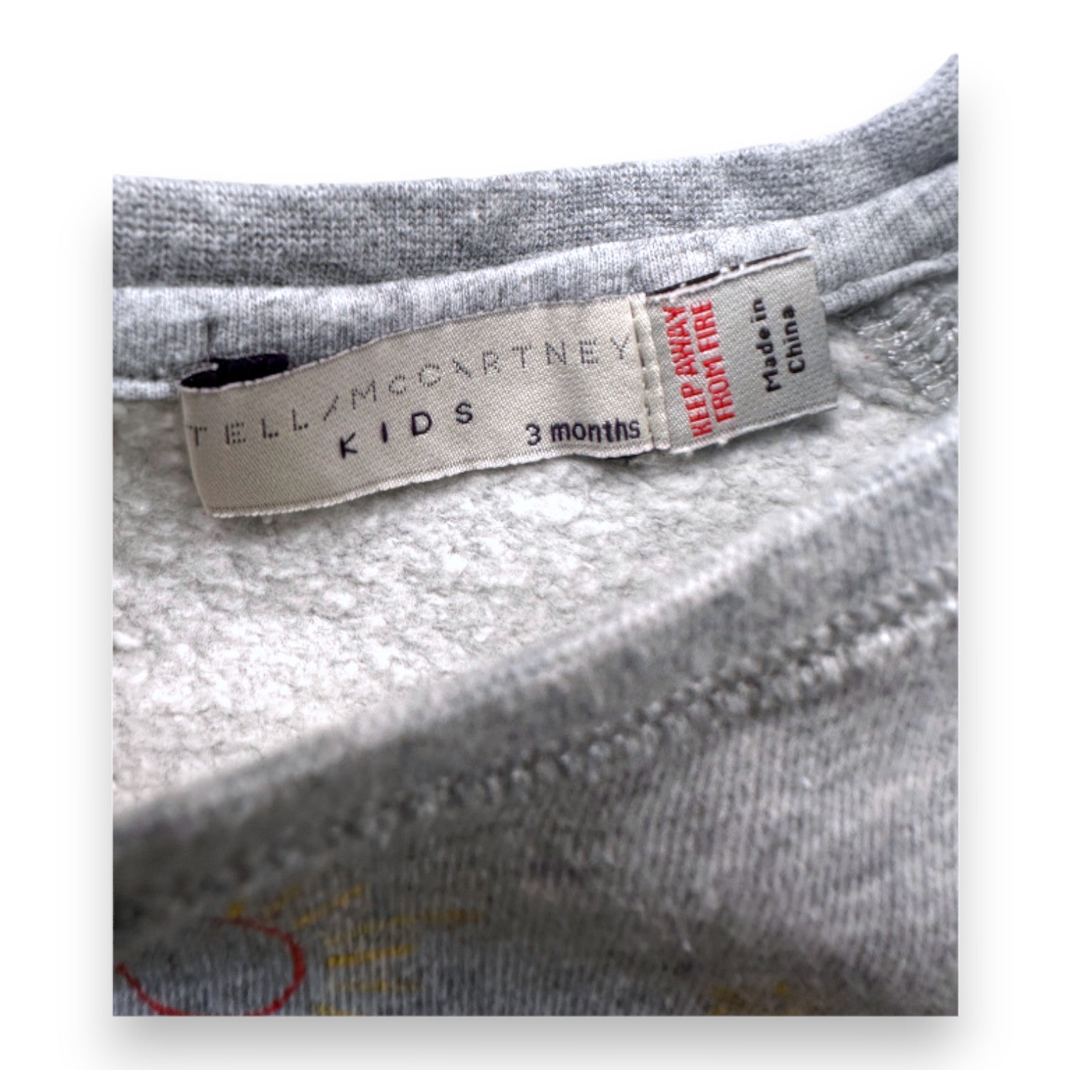 STELLA MCCARTNEY - sweat gris avec imprimé - 3 mois