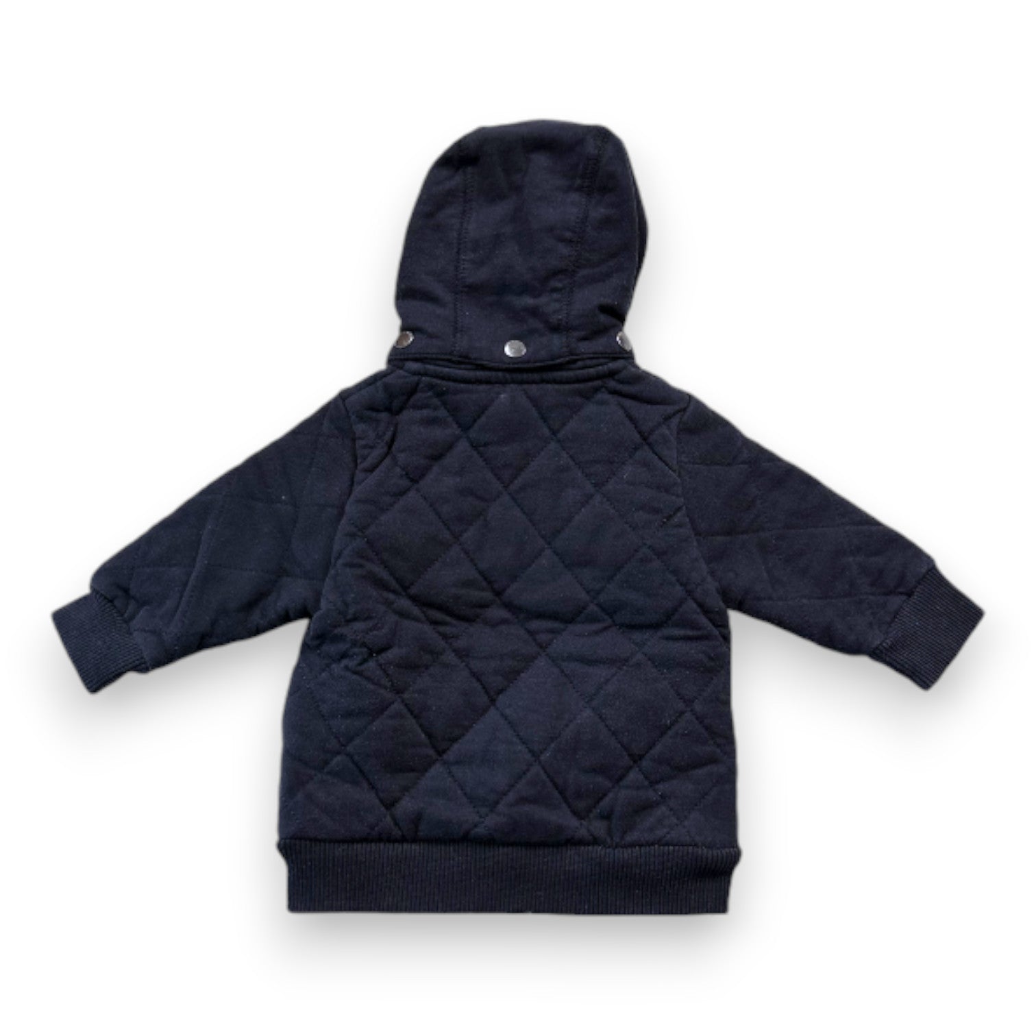 BURBERRY - Sweat bleu marine à capuche - 6 mois