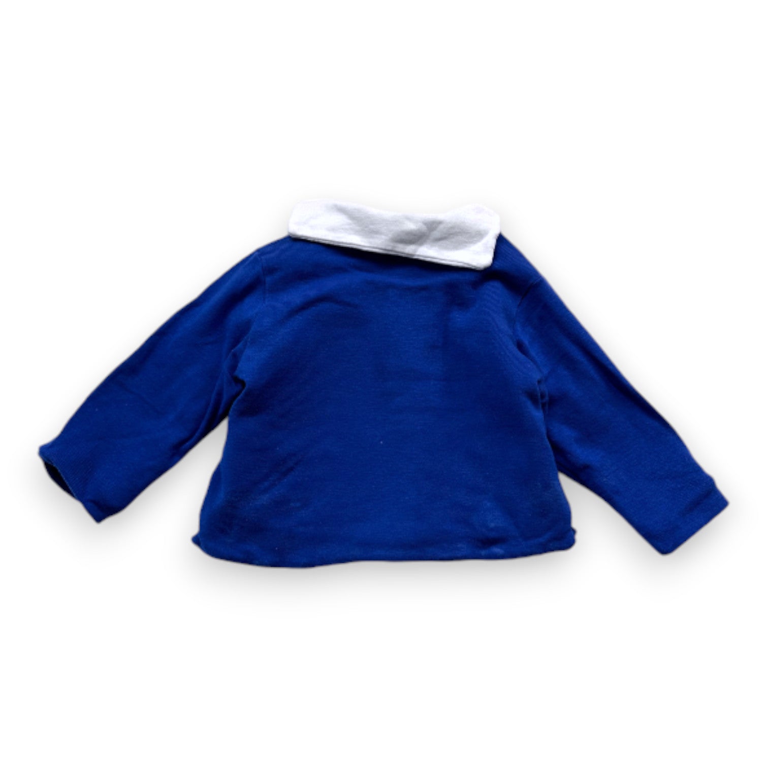 PETIT BATEAU - Gilet bleu réversible - 1 mois