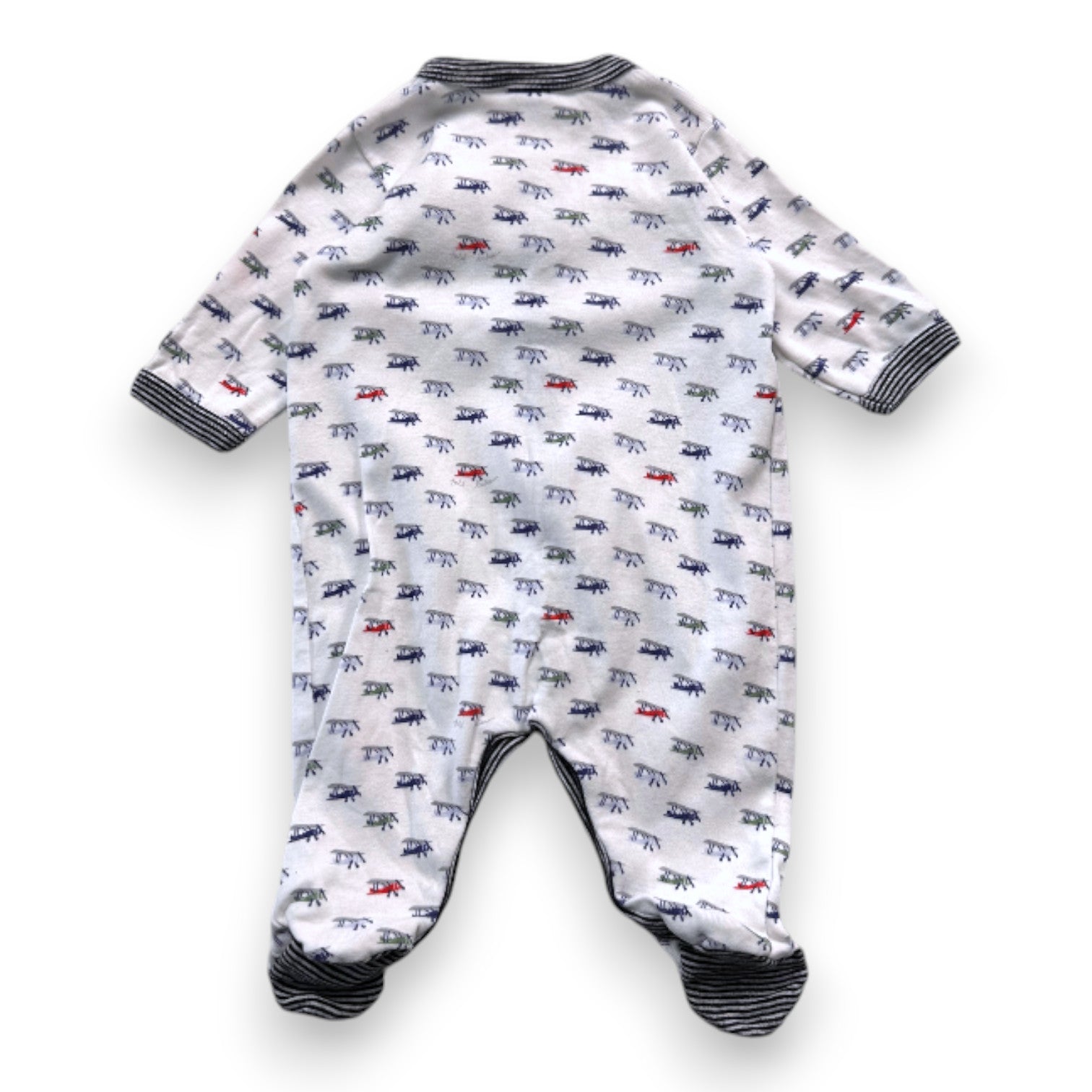 PETIT BATEAU - Pyjama blanc avec imprimés - 1 mois