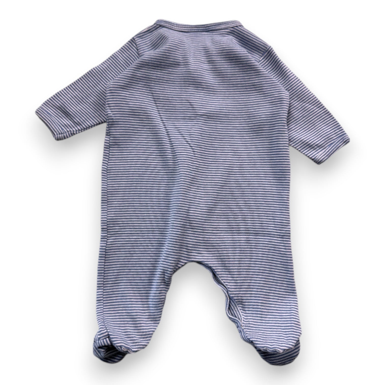 PETIT BATEAU - Pyjama bleu et blanc à rayures - 1 mois