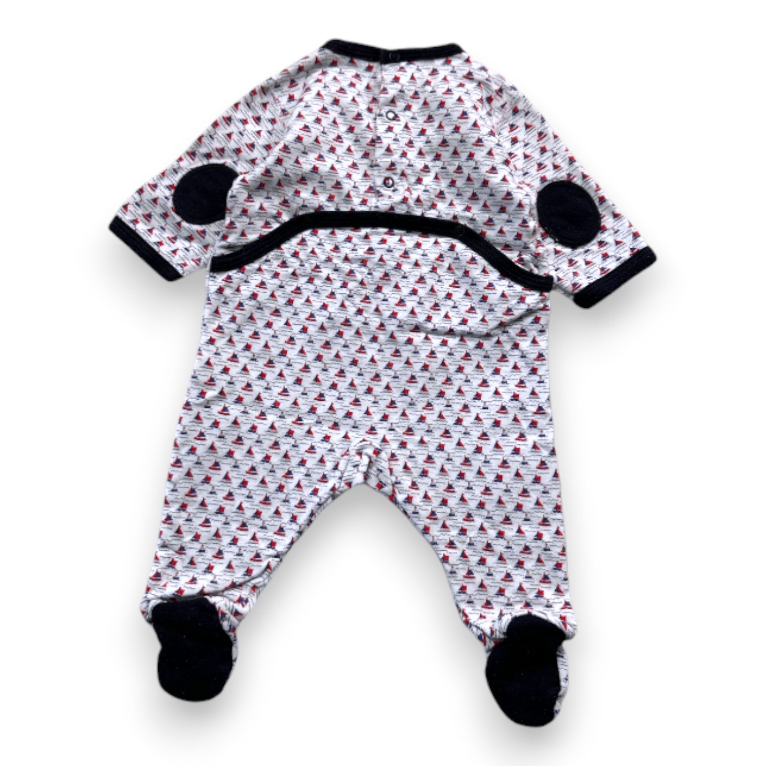 PETIT BATEAU - Pyjama blanc avec imprimés - 1 mois