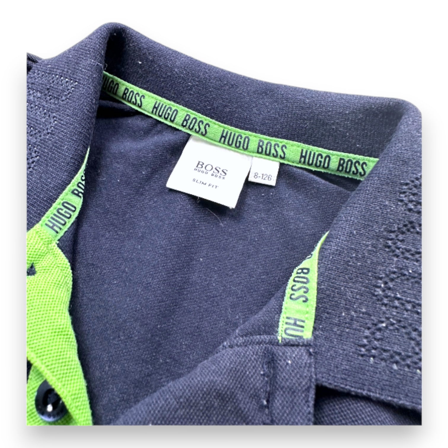 HUGO BOSS - Polo à manches courtes bleu marine - 8 ans