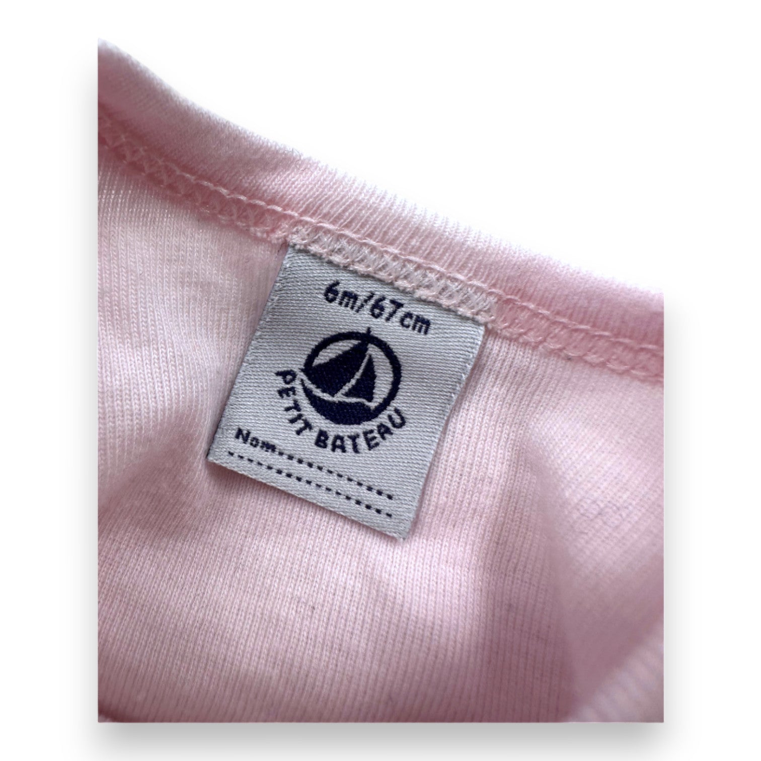 PETIT BATEAU - Body rose à manches longues - 6 mois