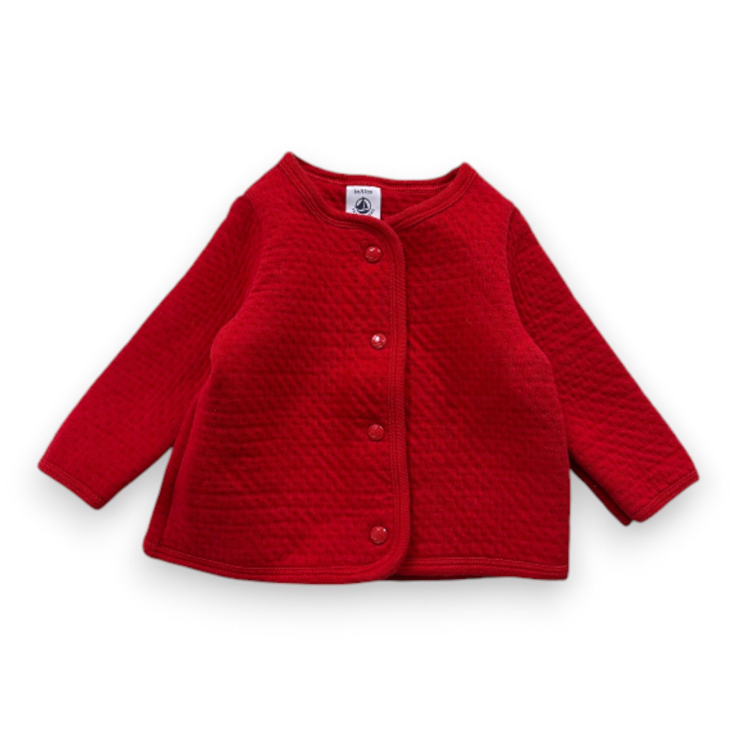 PETIT BATEAU - Cardigan rouge - 6 mois