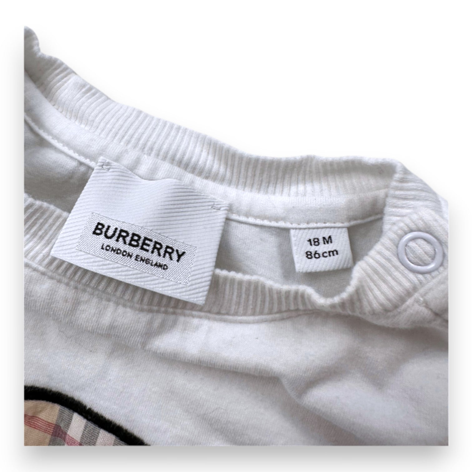 BURBERRY - Combinaison blanche ours Burberry - 18 mois