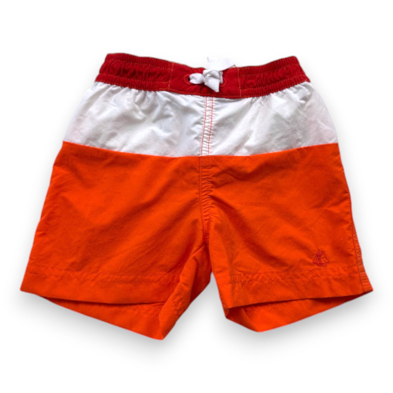 PETIT BATEAU - Short de bain orange et rouge - 12 mois