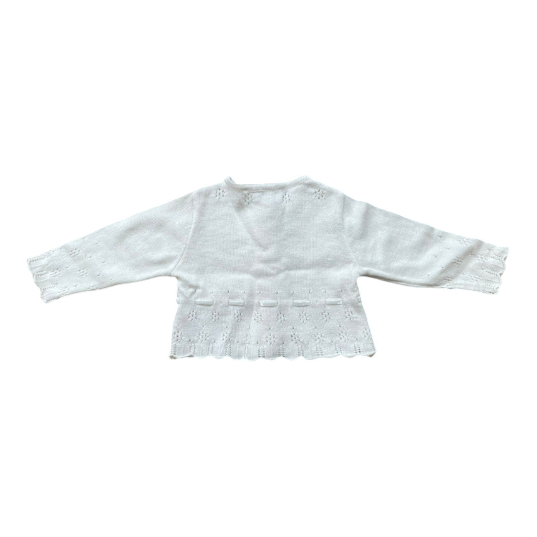 BABY DIOR - Cardigan blanc avec détails - 3 mois