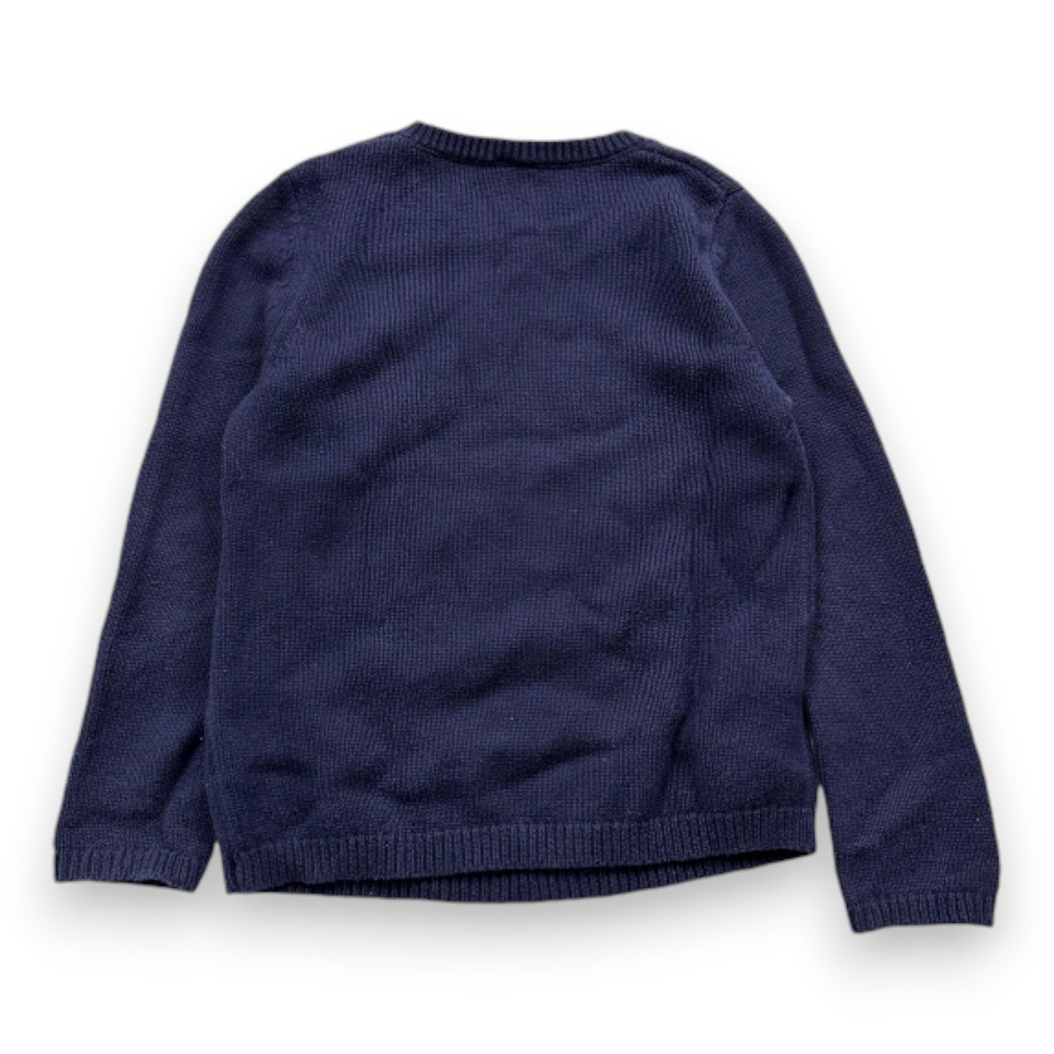 PETIT BATEAU - Pull bleu marine en laine avec imprimé - 6 ans