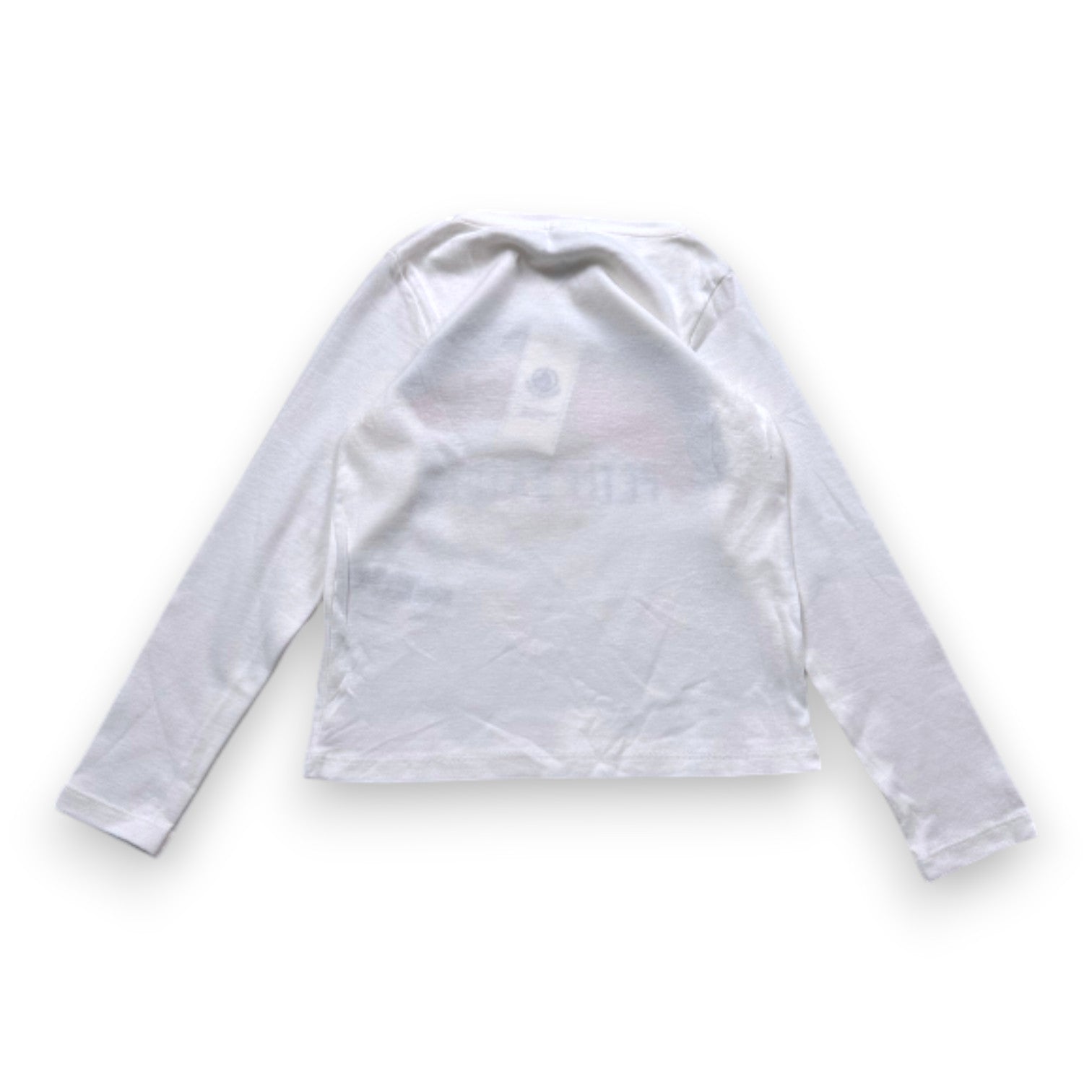 PETIT BATEAU - T-shirt à manches blanc avec imprimé neuf - 6 ans