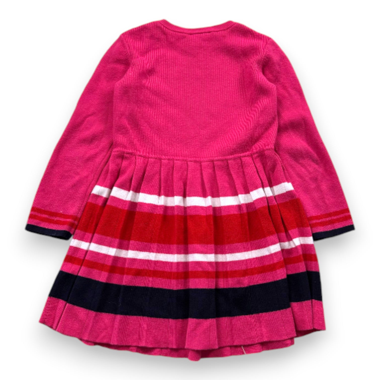 JACADI - Robe rose avec jupe à rayures - 5 ans