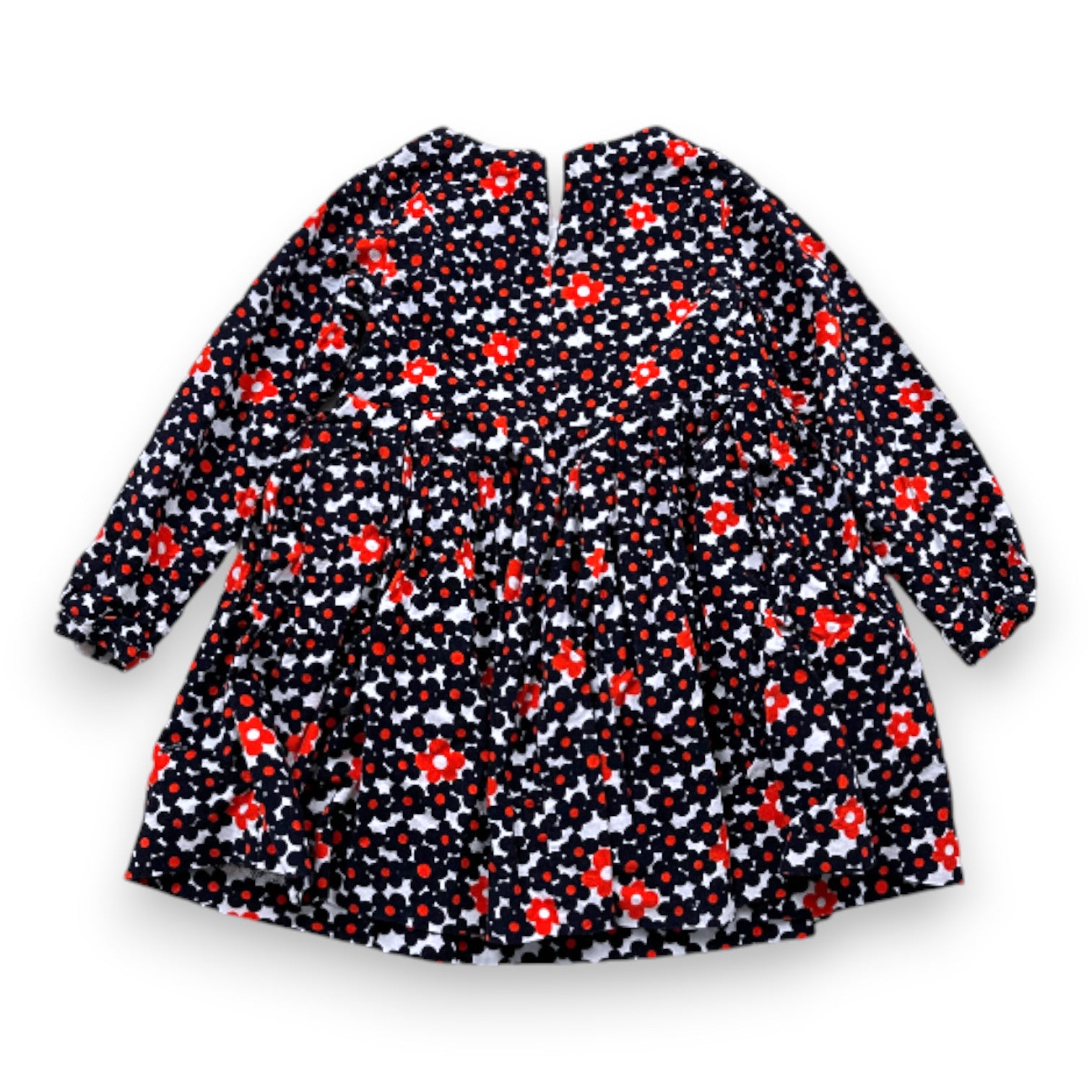 JACADI - Robe en velours blanche à fleurs - 4 ans