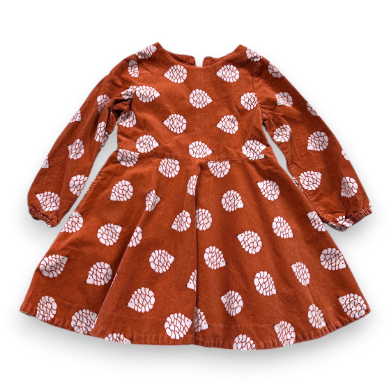 JACADI - Robe en velours marron imprimé hérisson - 4 ans