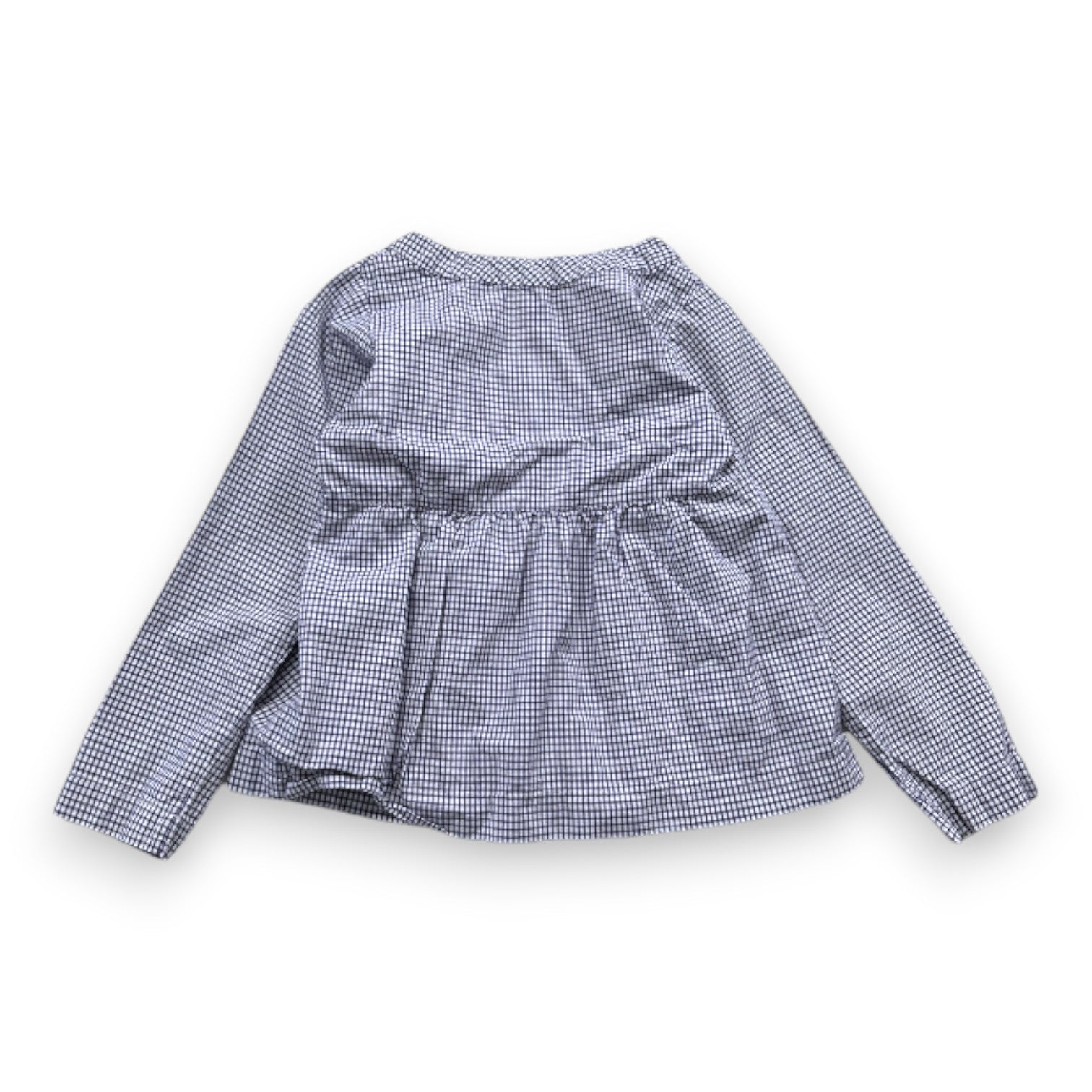 JACADI - Blouse vichy bleue et blanche à manches longues - 5 ans