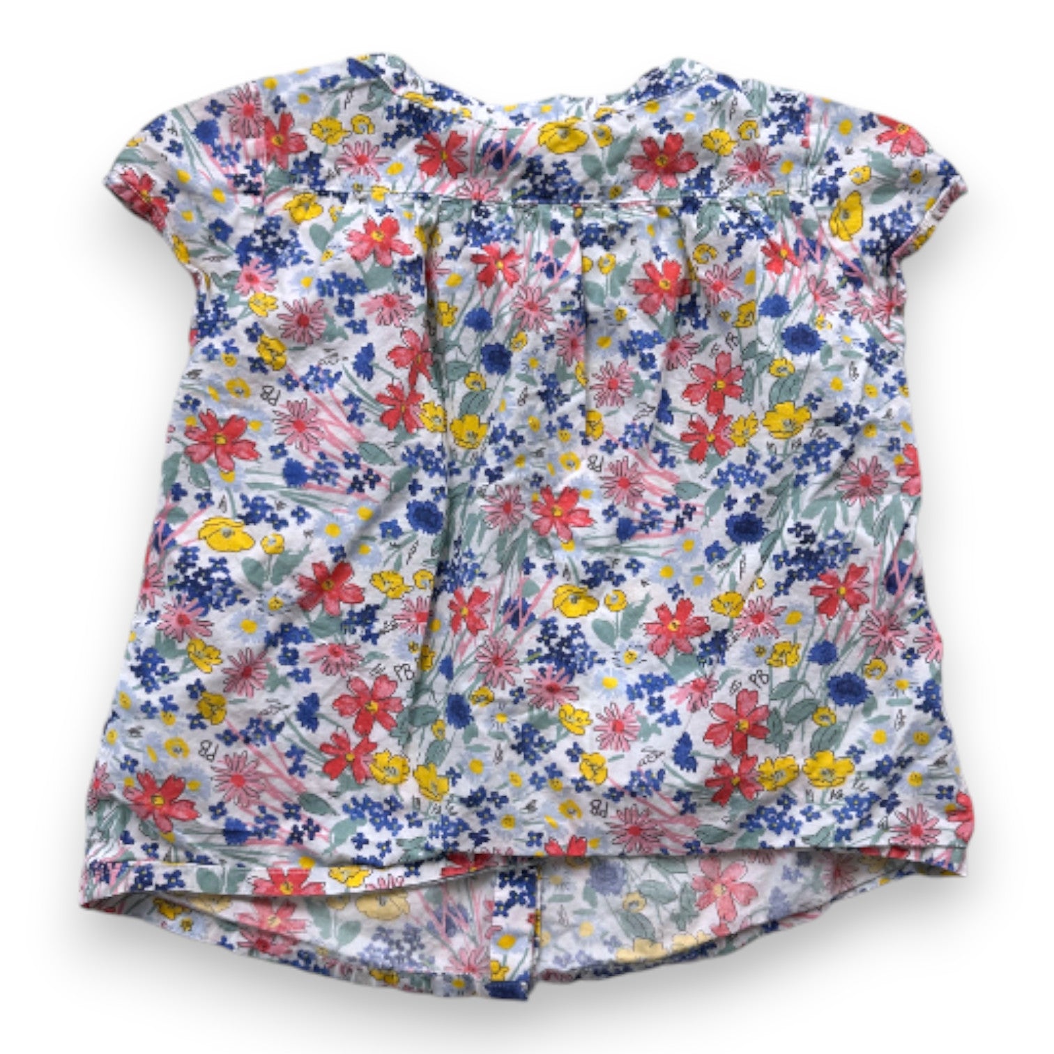 PETIT BATEAU - Blouse à fleurs à manches courtes - 4 ans