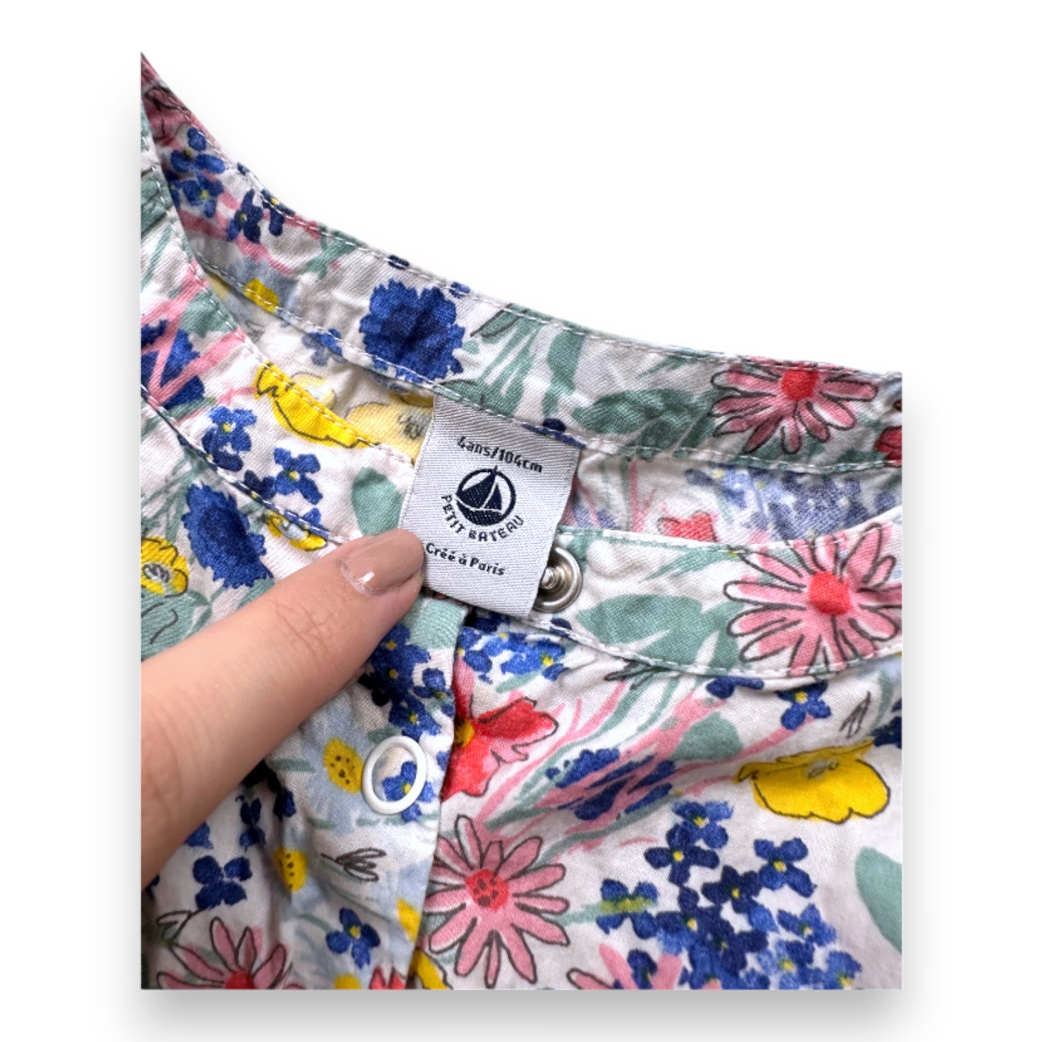 PETIT BATEAU - Blouse à fleurs à manches courtes - 4 ans