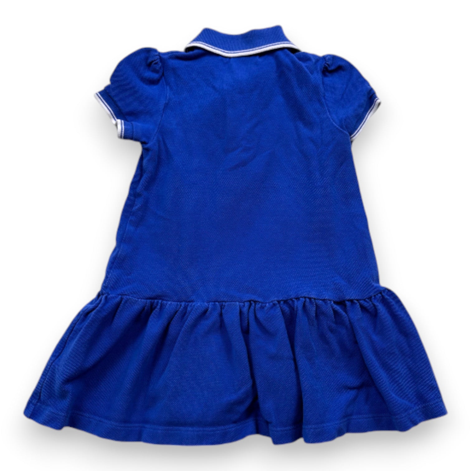 PETIT BATEAU - Robe polo bleue à manches courtes - 5 ans