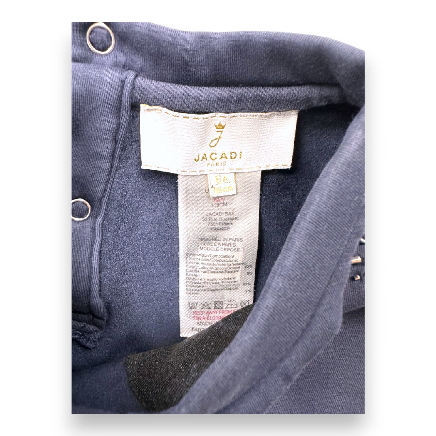 JACADI - Sweat bleu marine avec perles brodées - 6 ans