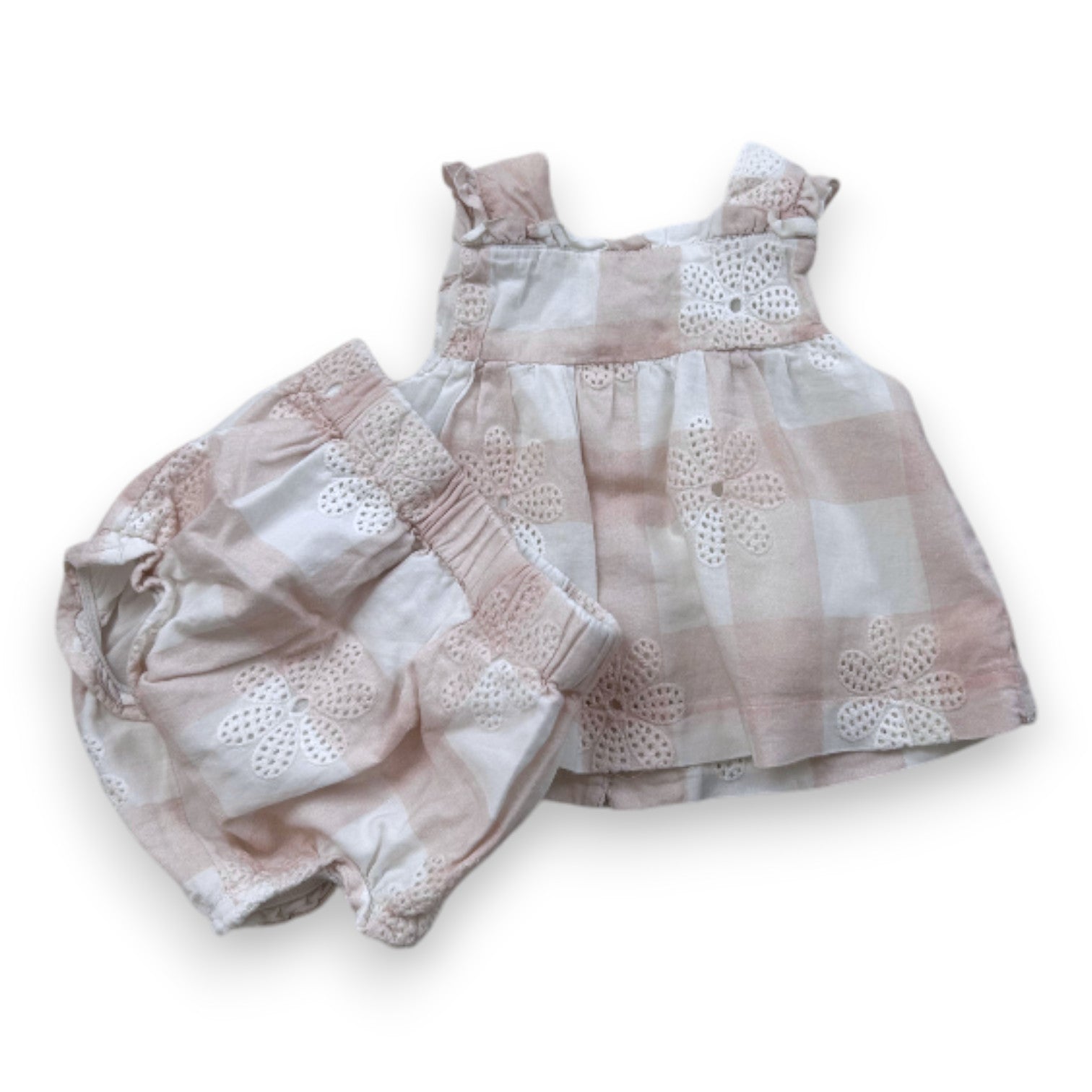 TARTINE & CHOCOLAT - Ensemble blouse et bloomer rose avec broderies - 3 mois