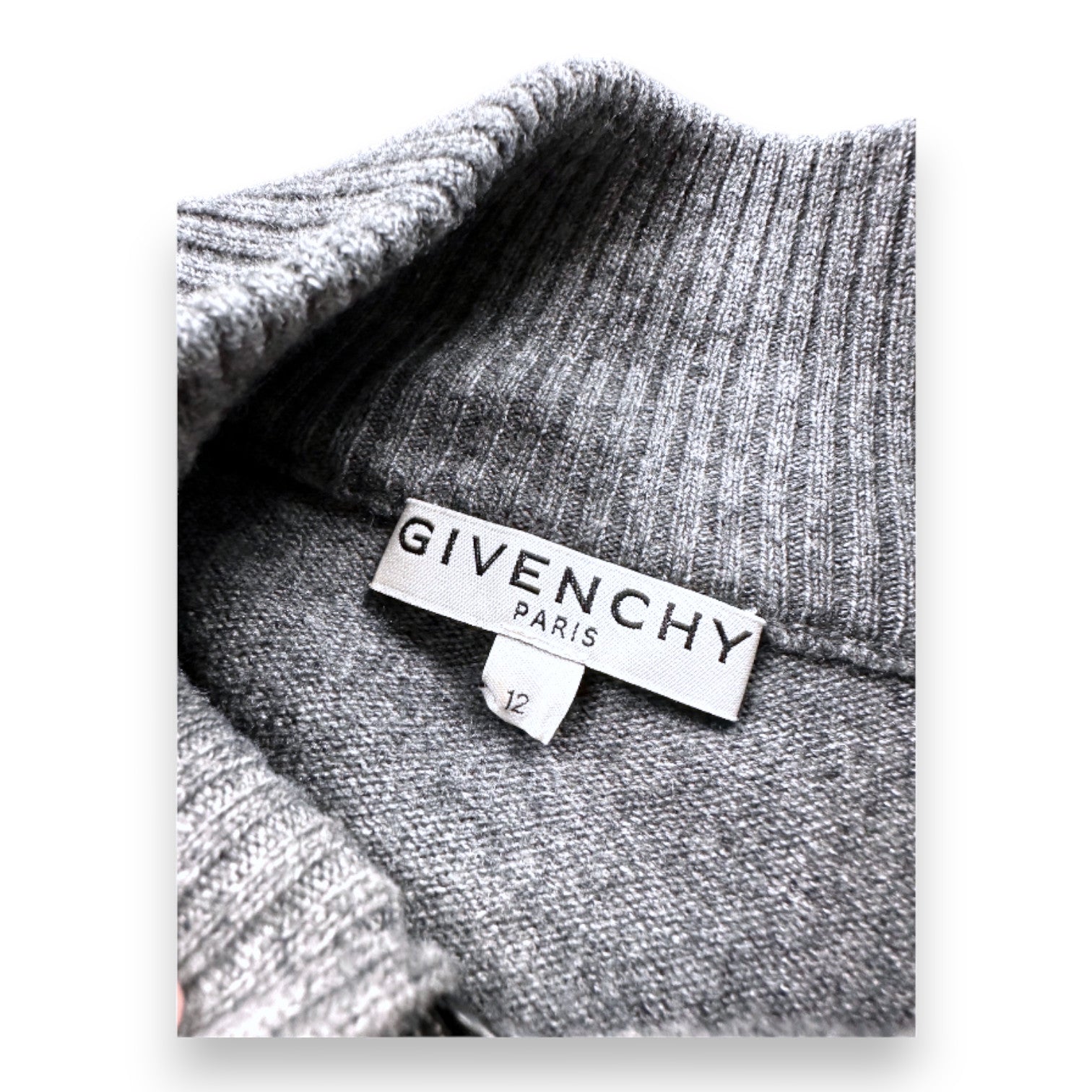 GIVENCHY - Gilet zippé gris en laine - 12 ans