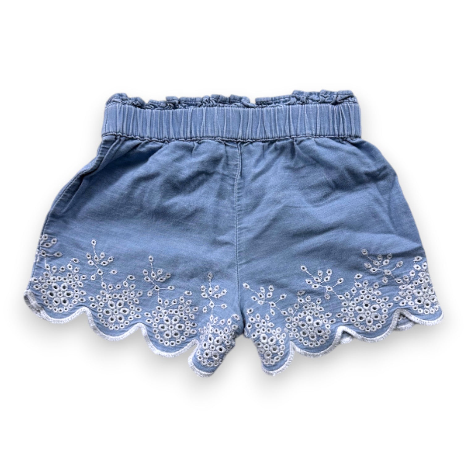 TARTINE & CHOCOLAT - Short bleu avec broderies blanches - 18 mois