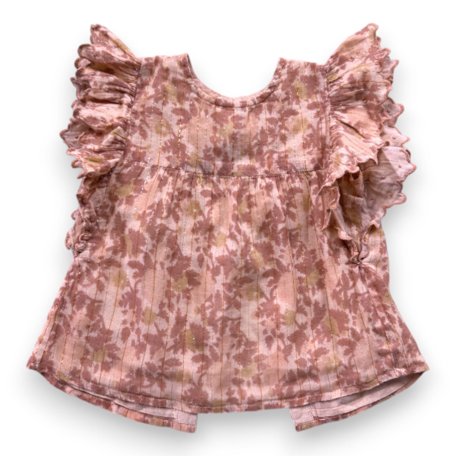 LOUIS LOUISE - Blouse rose à fleurs - 2 ans