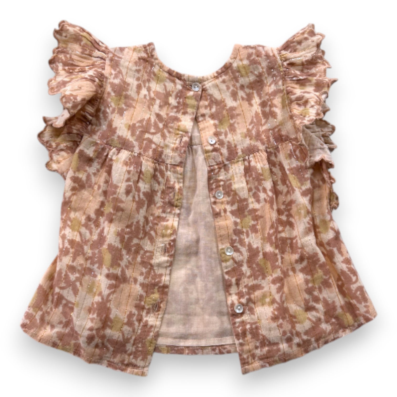 LOUIS LOUISE - Blouse rose à fleurs - 2 ans