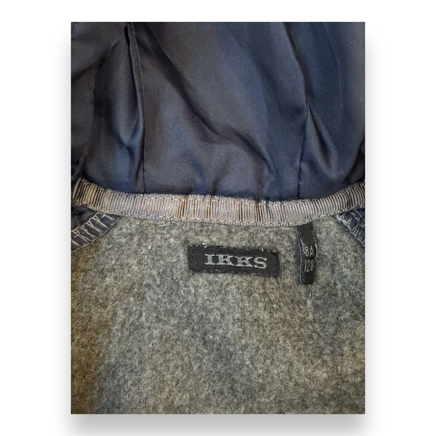 IKKS - Gilet à capuche imperméable bleu et gris - 8 ans