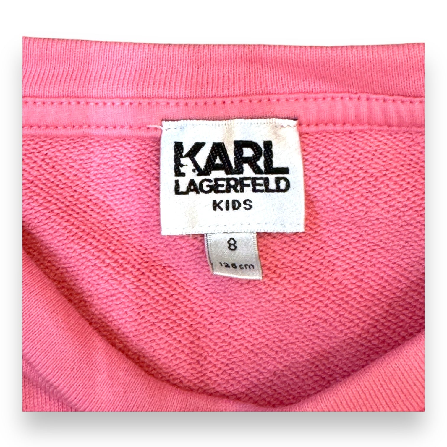 KARL LAGERFELD - Pull rose avec strass - 8 ans