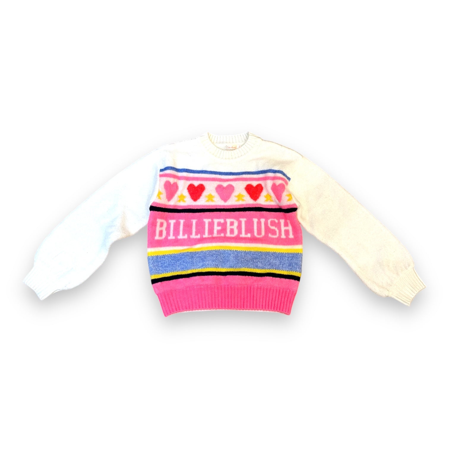 BILLIEBLUSH - Pull à motifs blanc, bleu, rose - 8 ans