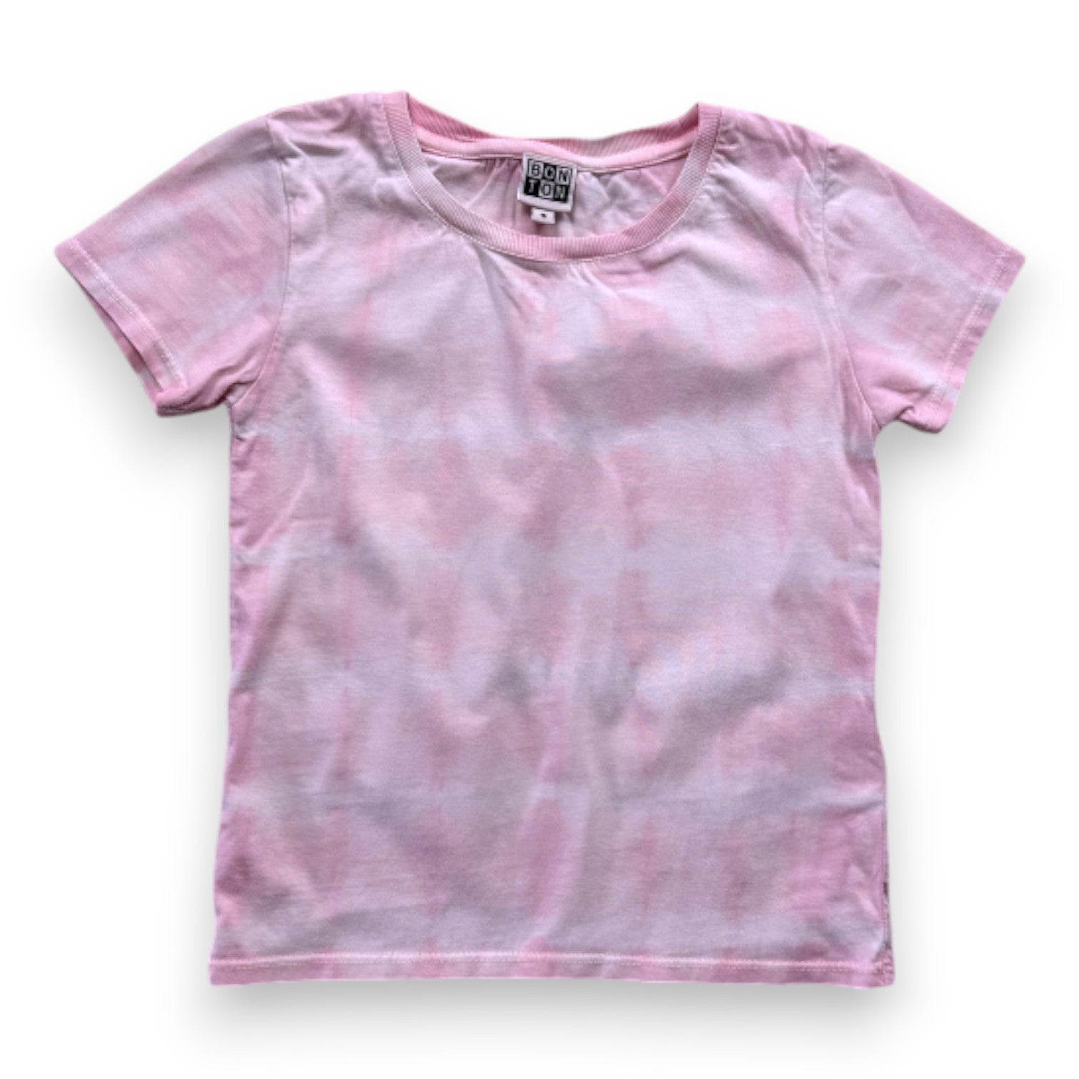 BONTON - T-shirt rose et blanc à manches courtes - 4 ans