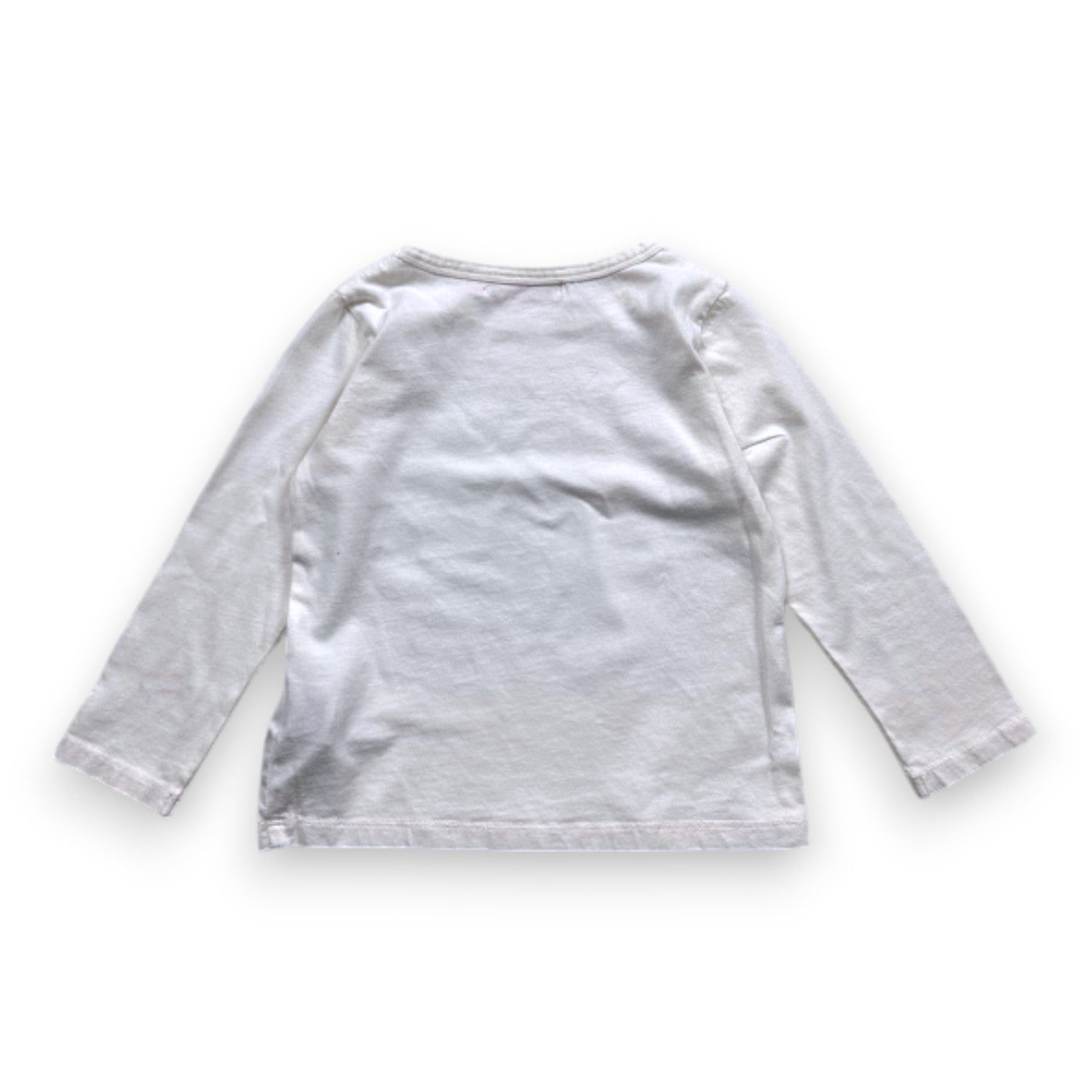 BONPOINT - T-shirt blanc à manches longues avec imprimé - 4 ans