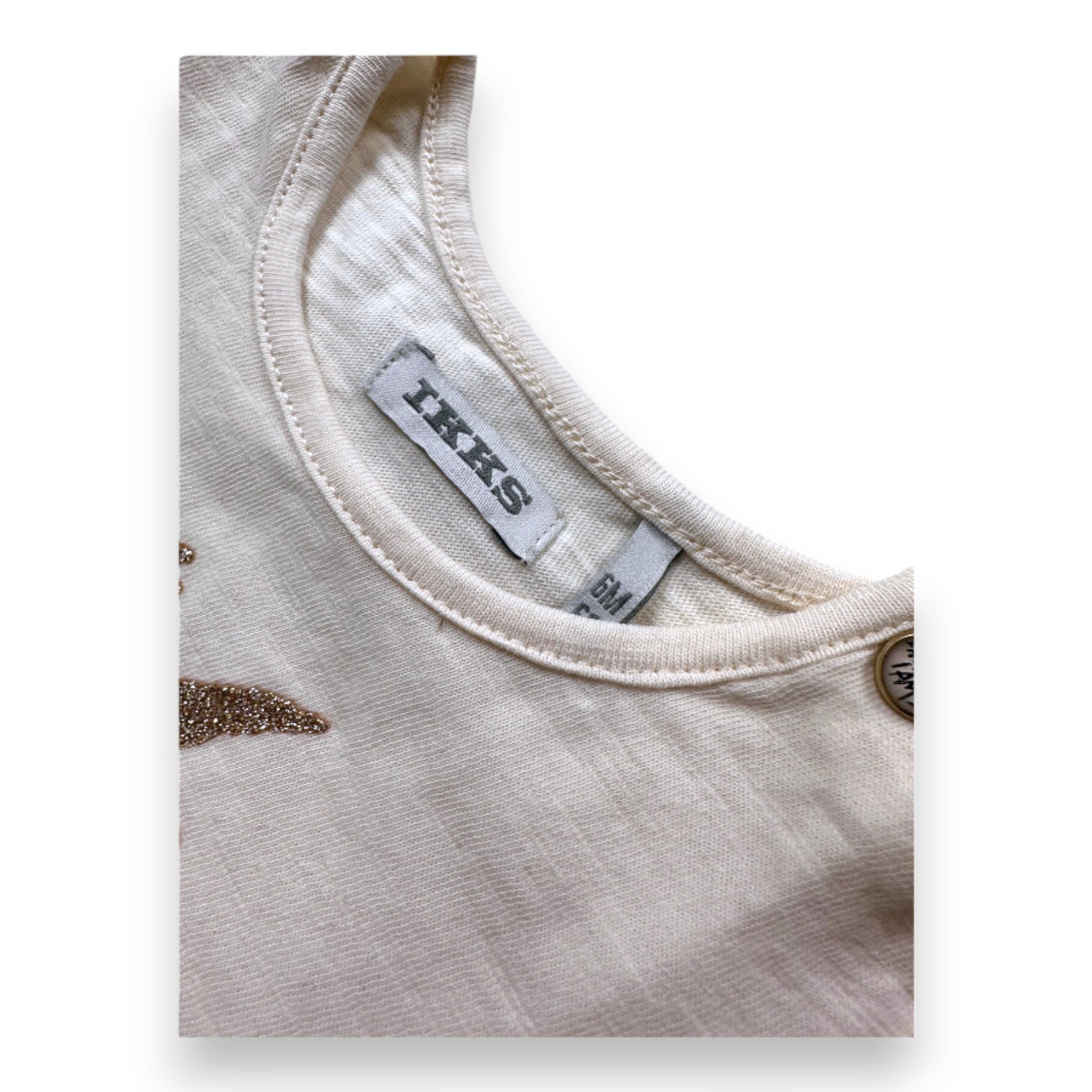 IKKS - T-shirt beige avec imprimé à manches courtes - 6 mois