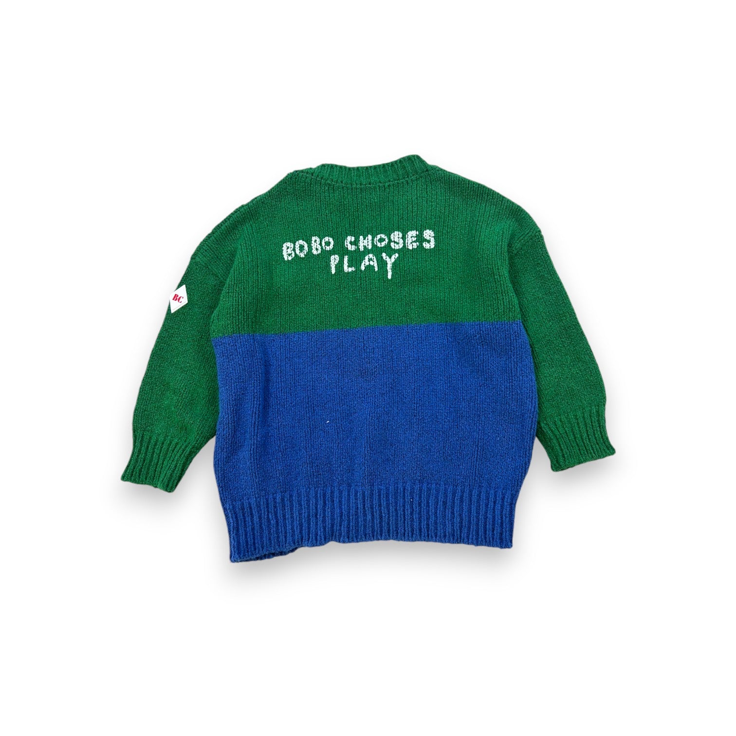 BOBO CHOSES - Cardigan à boutons bleu et vert - 4/5 ans