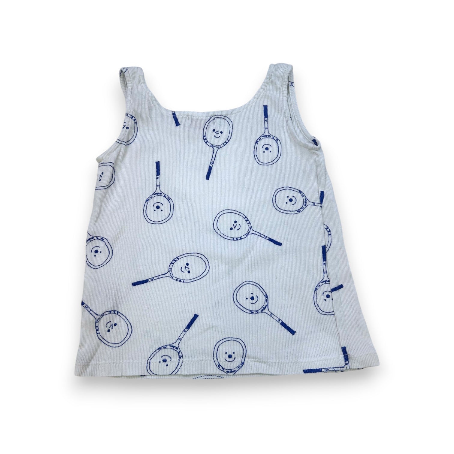 BOBO CHOSES - Débardeur blanc à motifs bleus - 4/5 ans