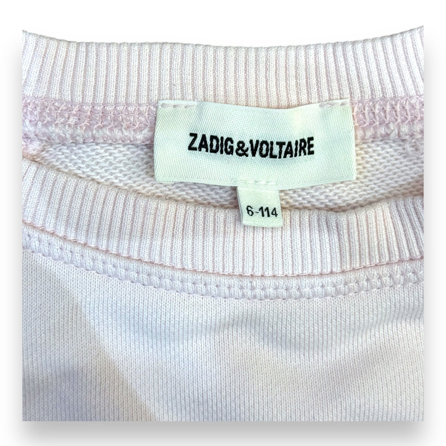 ZADIG & VOLTAIRE - Pull sweat rose avec motif - 6 ans