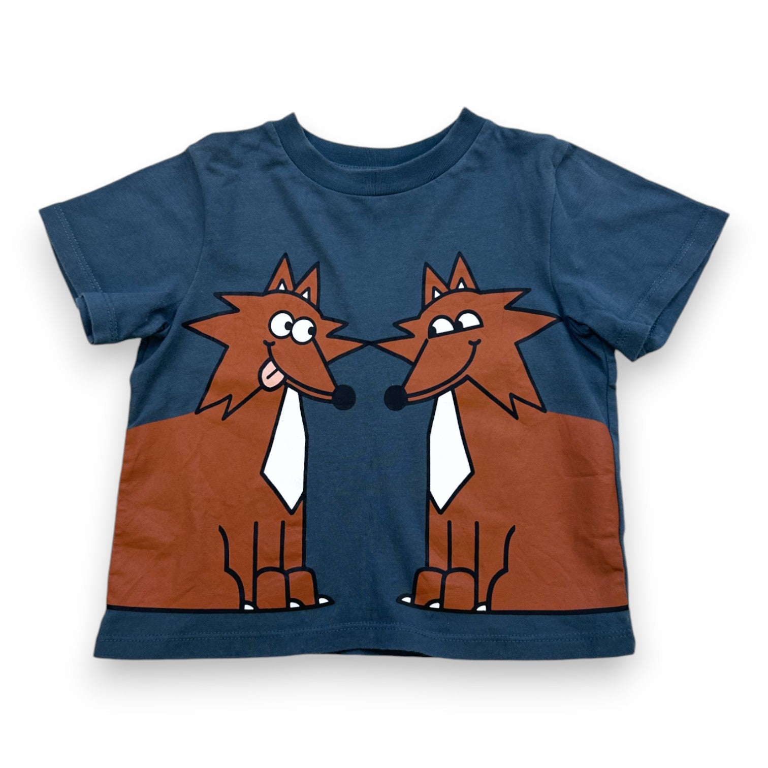 STELLA MCCARTNEY - T-shirt à manches courtes bleu marine imprimé chiens - 3 ans