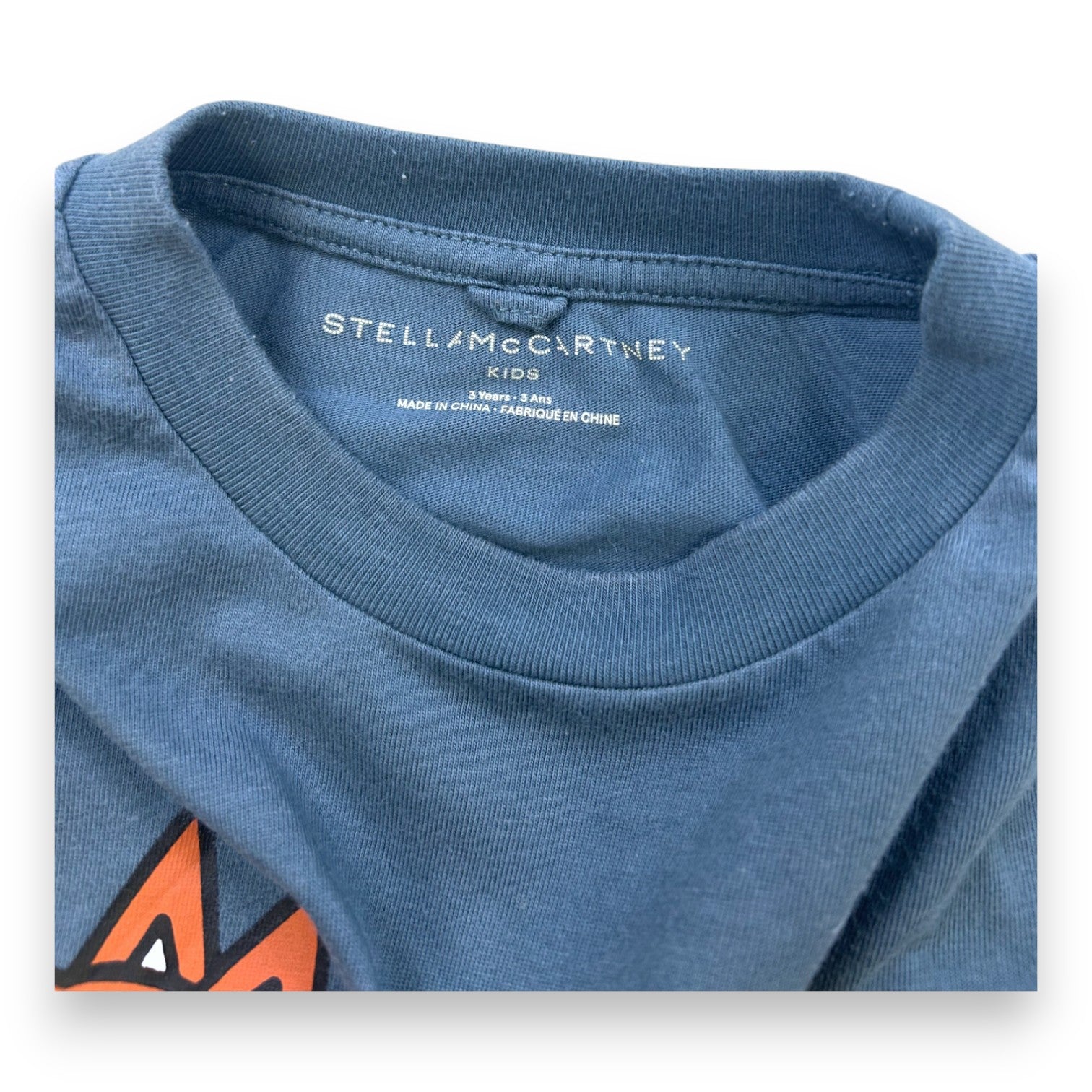 STELLA MCCARTNEY - T-shirt à manches courtes bleu marine imprimé chiens - 3 ans