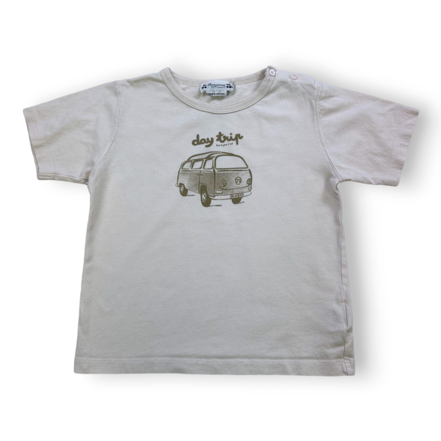 BONPOINT - T-shirt à manches courtes beige "day trip" - 3 ans