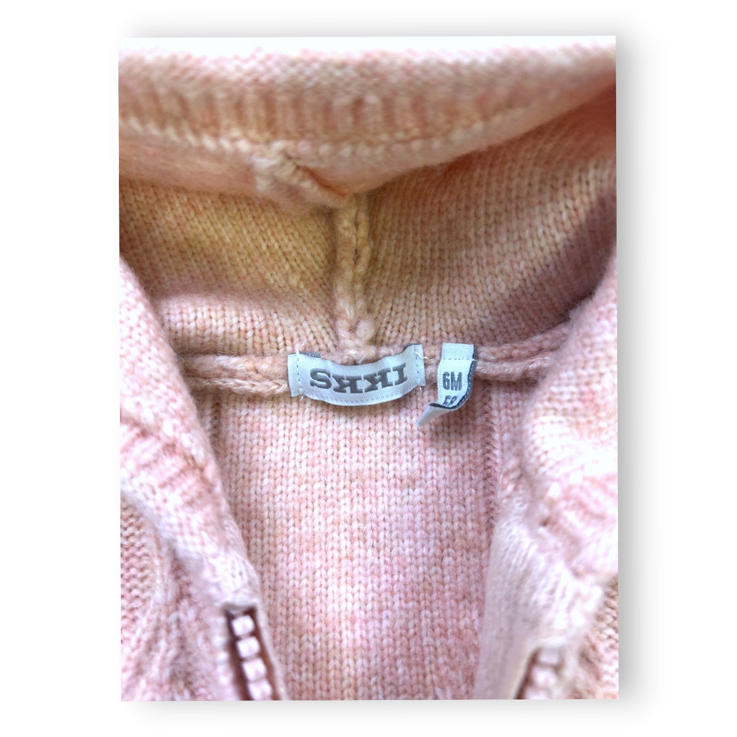 IKKS - Gilet à capuche et zip rose - 6 mois