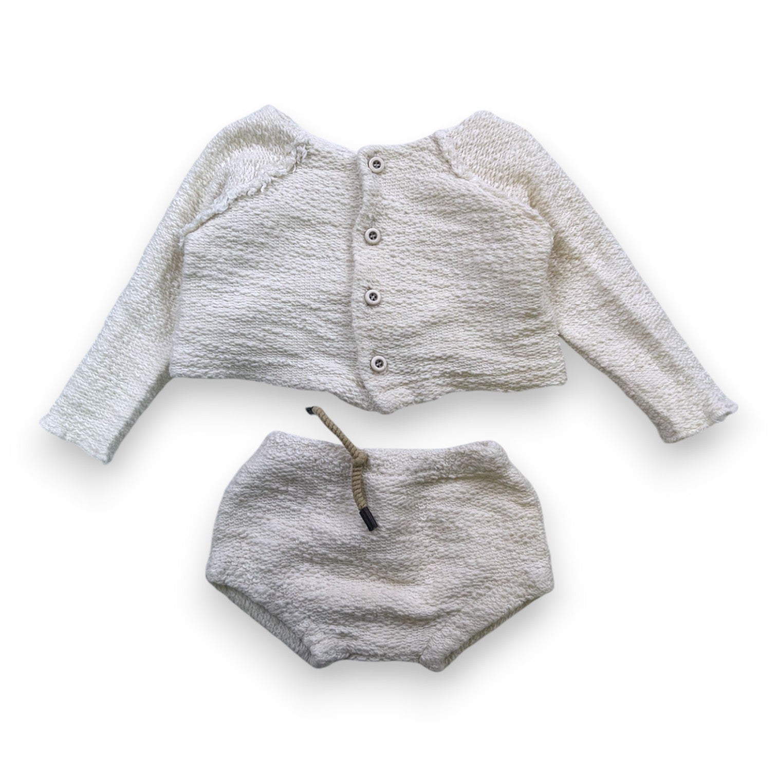 1 + IN THE FAMILY - Ensemble cardigan/bloomer crème - 3 mois