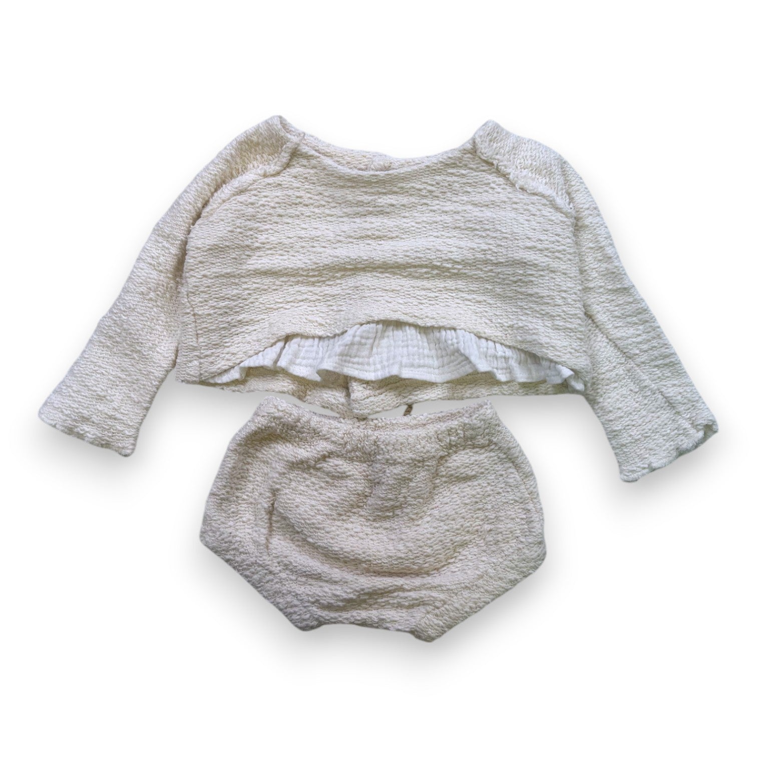 1 + IN THE FAMILY - Ensemble cardigan/bloomer crème - 3 mois