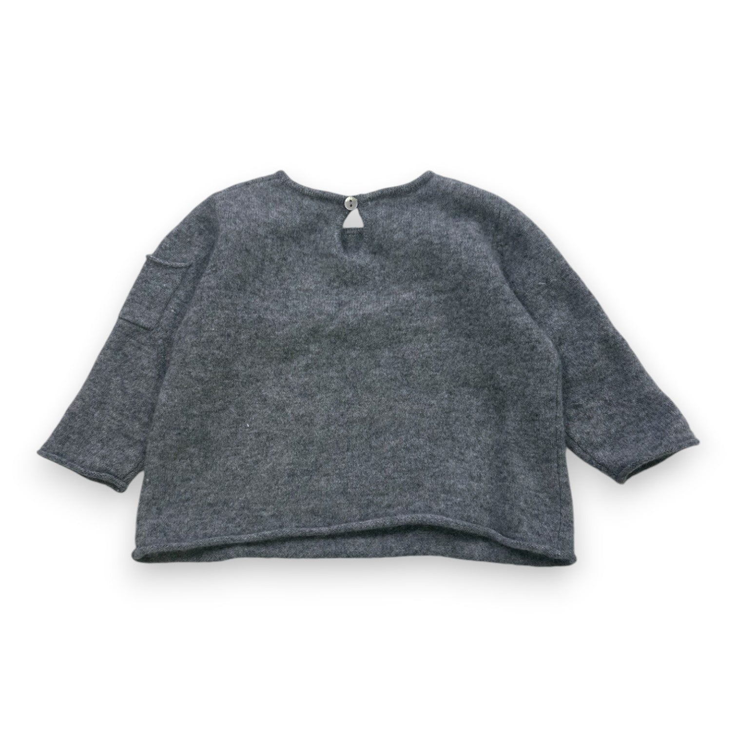 OSCAR ET VALENTINE - Pull en cachemire gris "love" - 12 mois