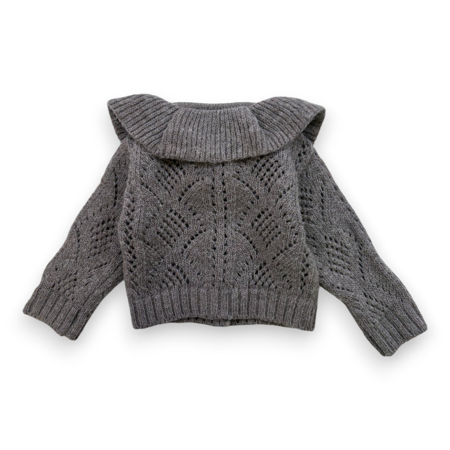 TOCOTO VINTAGE - Cardigan gris à col - 3 mois