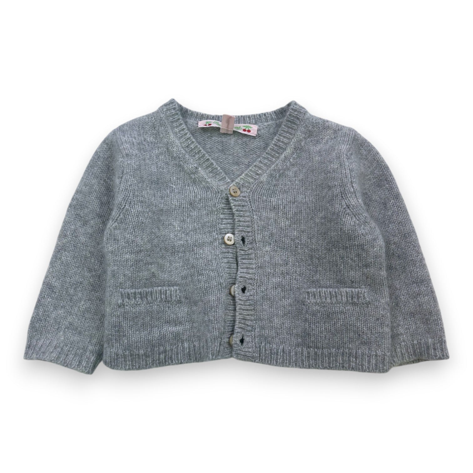 BONPOINT - Cardigan gris en cachemire - 6 mois