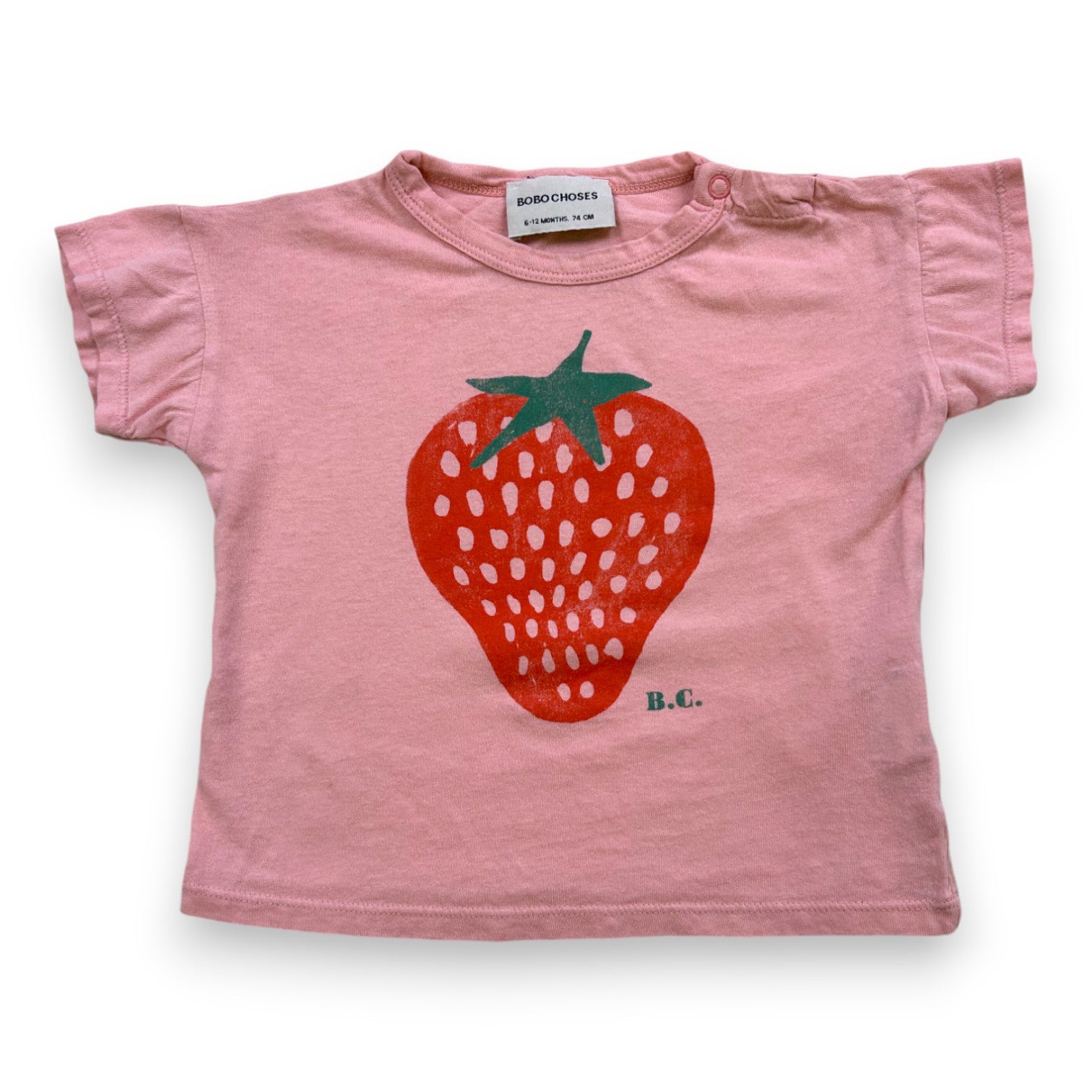 BOBO CHOSES - T-shirt à manches courtes rose fraise - 6/12 mois