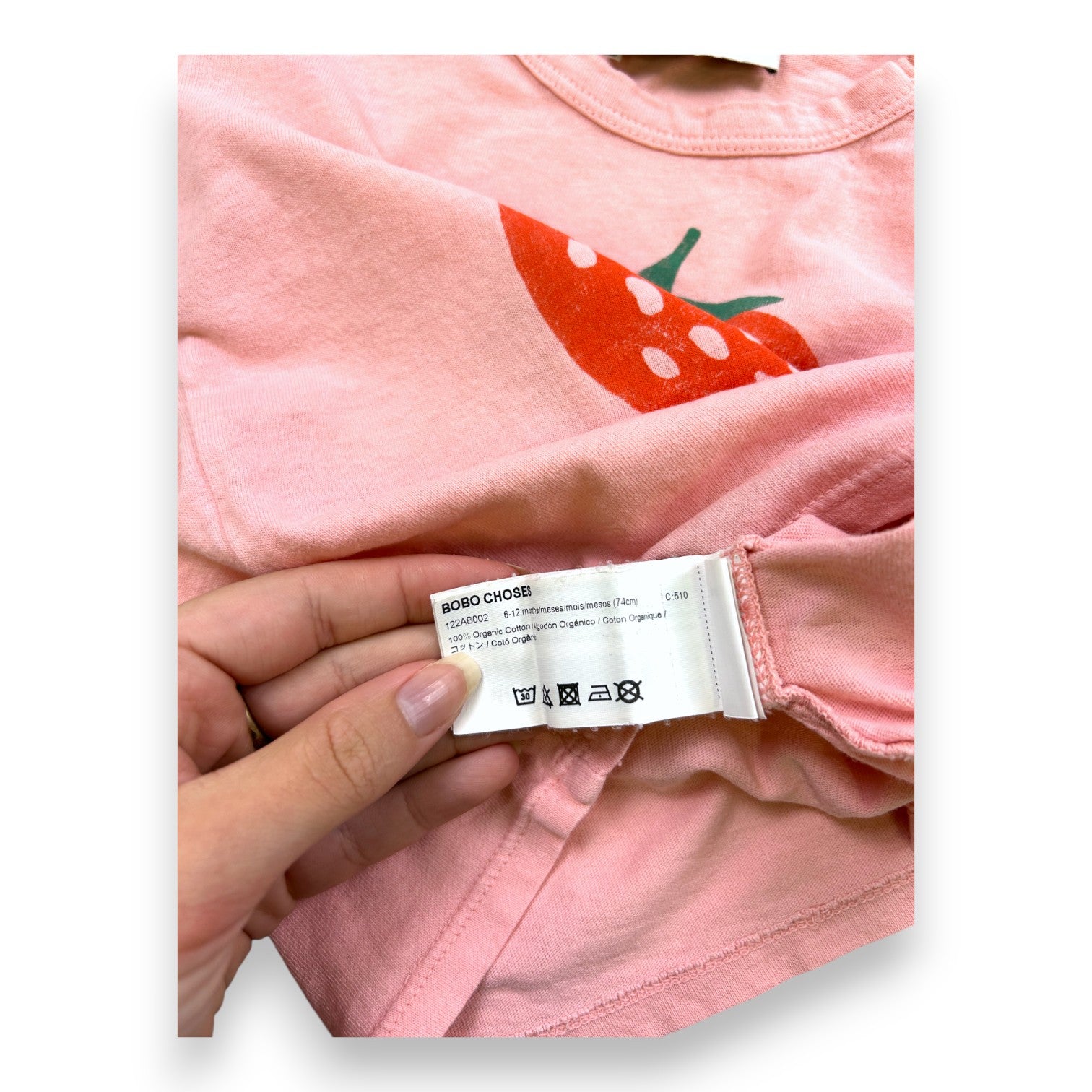 BOBO CHOSES - T-shirt à manches courtes rose fraise - 6/12 mois